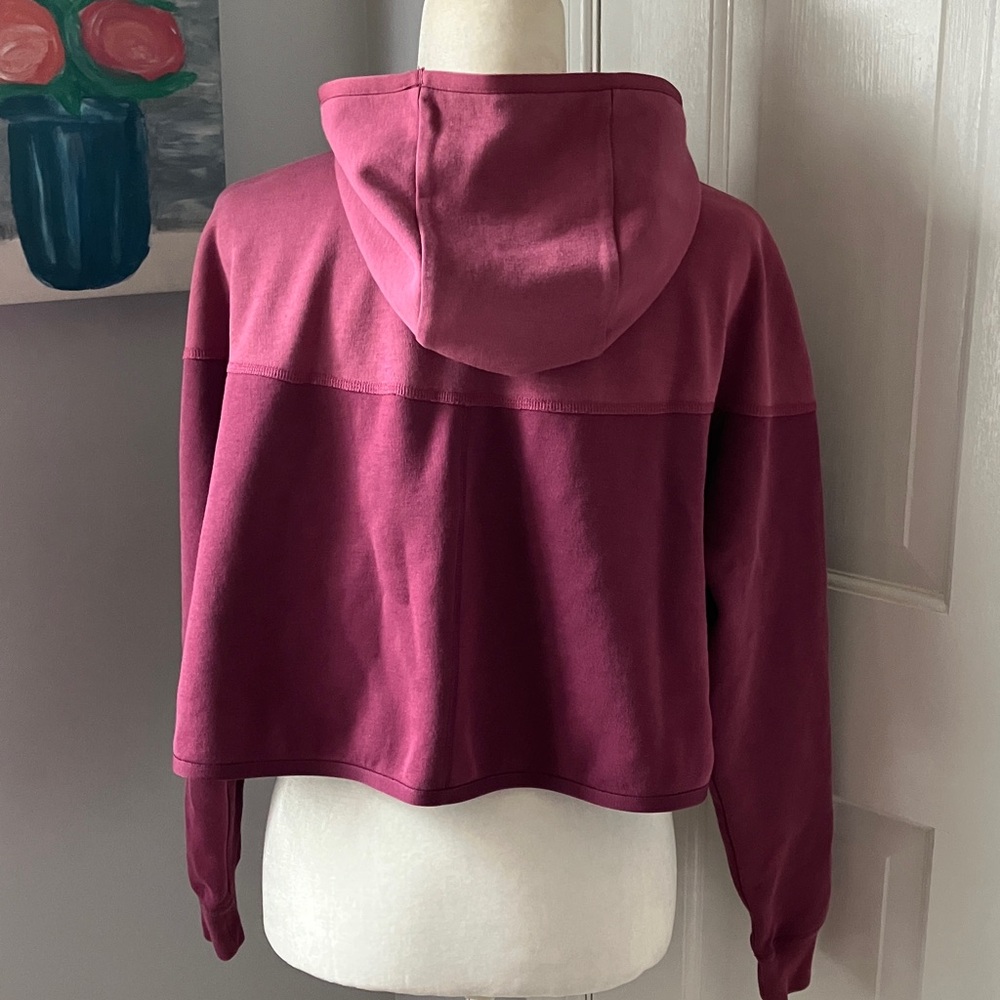 Nike cropped hooded cotton sweatshirt with zipper pockets - Picture 6 of 12